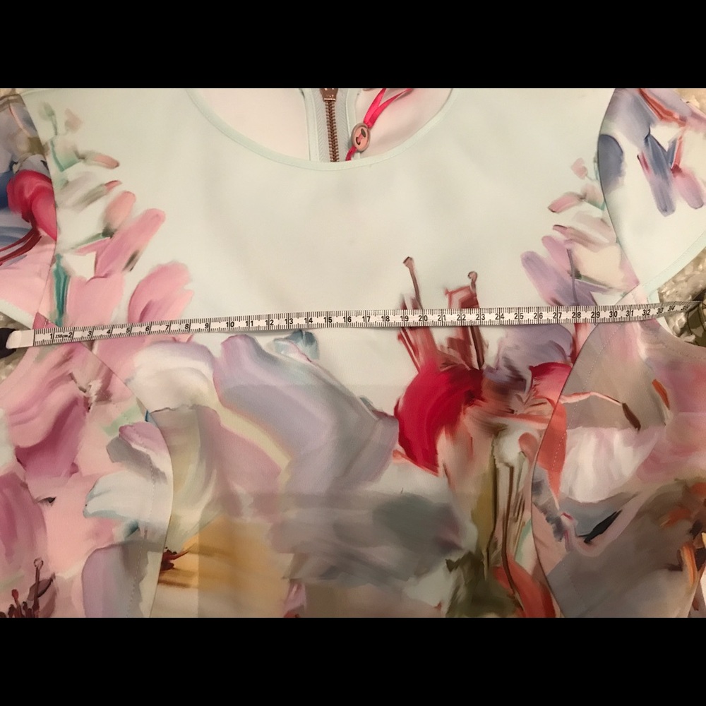 Ted Baker Pastel Mint Floral Fit-and-Flare Mini Dress - Picture 8 of 8
